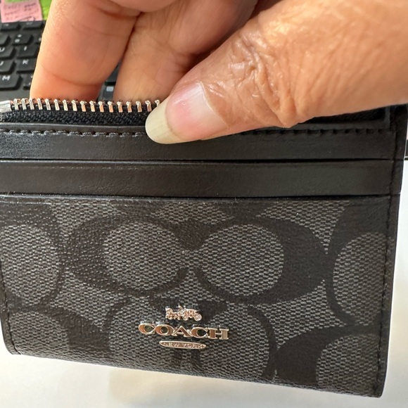Coach Black Zip Coin/ID Holder - Picture 2 of 5